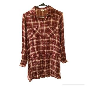 Jack By BB Dakota Women’s Peplum Top Blouse Shirt Button Up